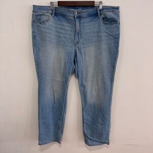 Old Navy High Rise Straight Leg Light Wash Denim Jeans Women's Size 22